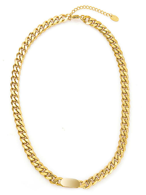 Gold Simple thick chain-shaped titanium steel necklace