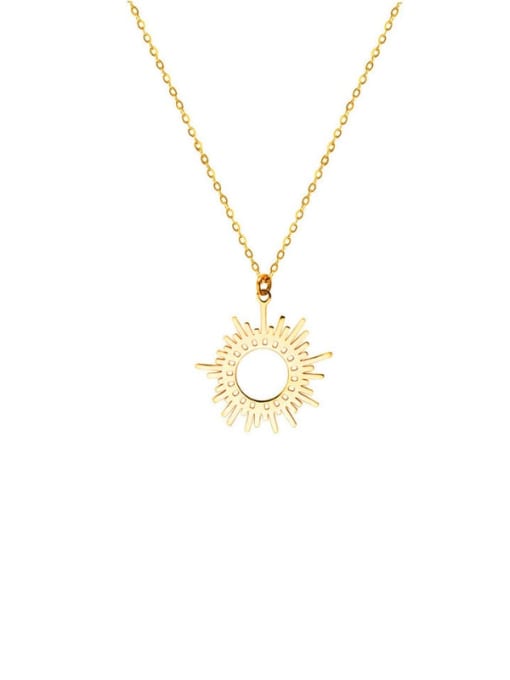 gold Six Pointed Sun Clavicle Titanium Steel Necklace