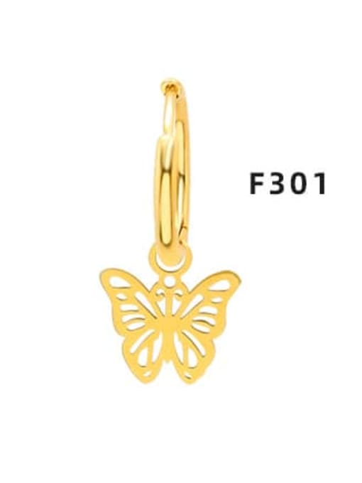 F301 Gold Butterfly Earrings Titanium Steel Geometric Minimalist Huggie Earring
