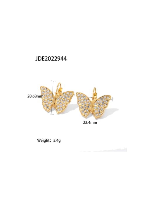 J&D Stainless steel Cubic Zirconia Butterfly Dainty Hook Earring 2