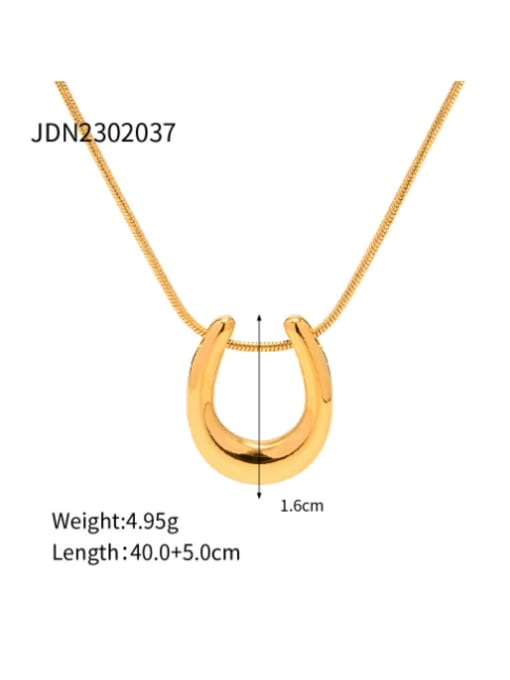 J&D Stainless steel Vintage U Shape Pendant Necklace 2