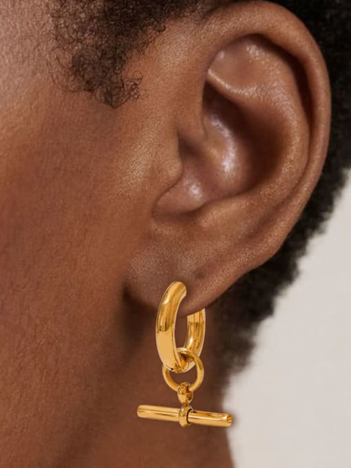 Clioro Stainless steel Geometric Trend Stud Earring 1