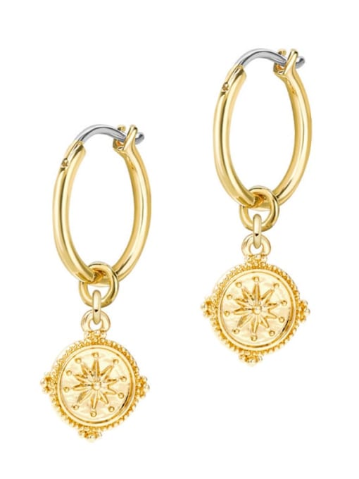 YAYACH European and American alloy KC gold coin awn star Diamond Earrings 0