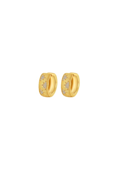 Clioro Brass Cubic Zirconia Geometric Dainty Stud Earring 0