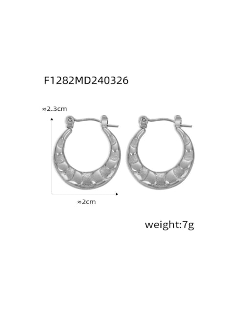 F1282 Steel Earrings Titanium Steel Geometric Hip Hop Huggie Earring