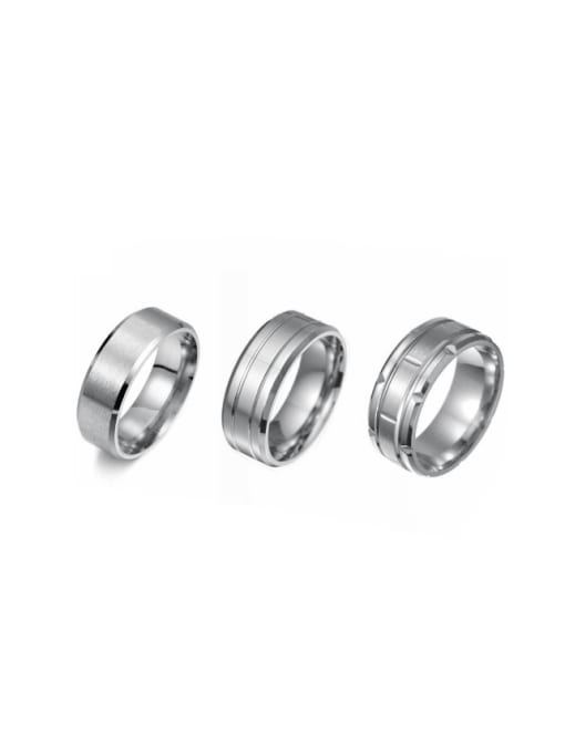 SM-Men's Jewelry Stainless Steel Geometric Hip Hop Stackable Men's Ring Set 1