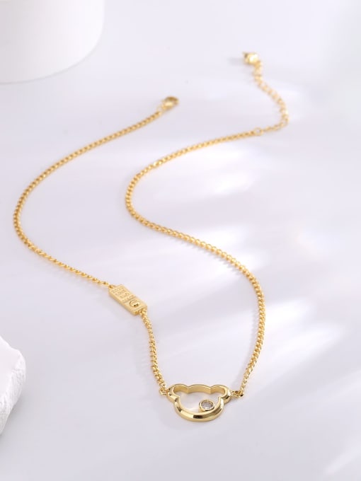 H00723 Gold Brass Heart Trend Necklace