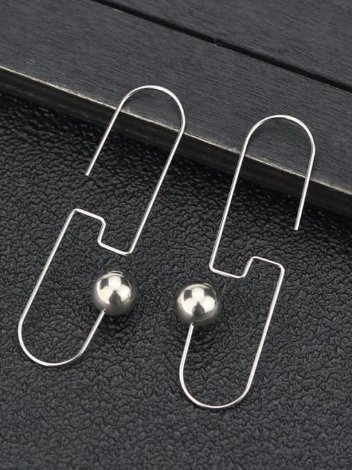 BELII Stainless steel Imitation Pearl Geometric Minimalist Hook Earring 4