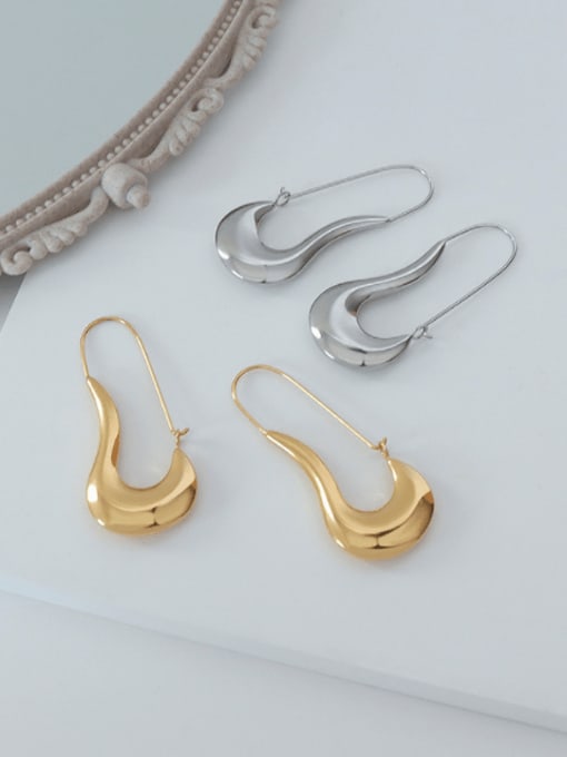 MAKA Titanium Steel Geometric Minimalist Hook Earring 3