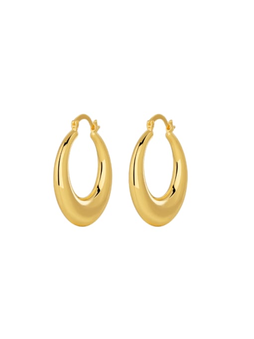 H01769 Brass Geometric Minimalist Huggie Earring