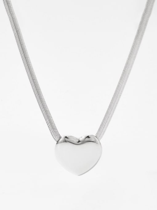 steel PDD734 Stainless steel Heart Minimalist Necklace