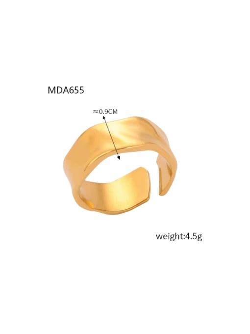 A655 Gold Ring Titanium Steel Geometric Minimalist Band Ring