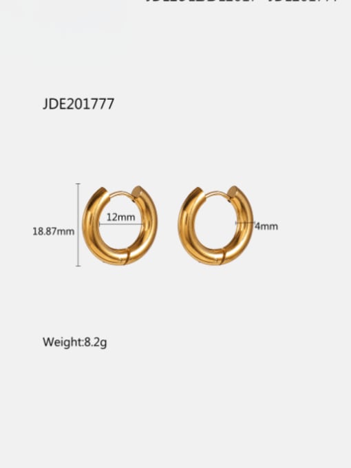JDE201777 Stainless steel Geometric Hip Hop Stud Earring