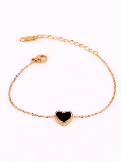 K.Love Titanium Enamel Heart Minimalist Link Bracelet 0