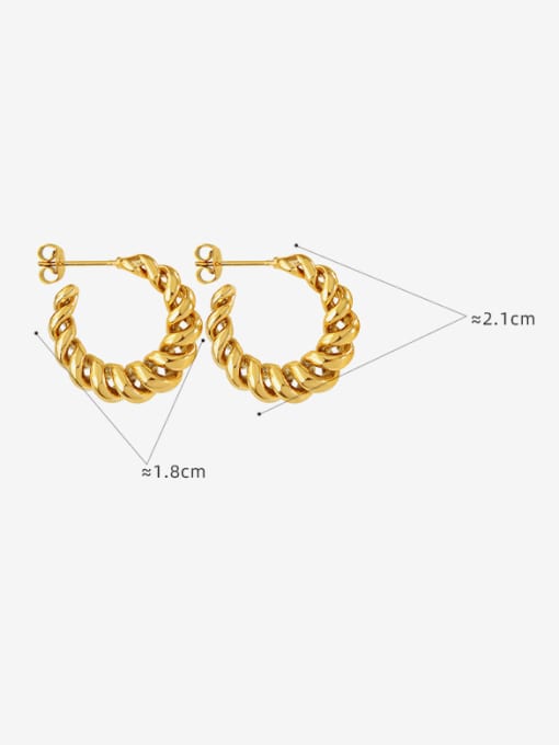 MAKA Brass Geometric Vintage Stud Earring 3