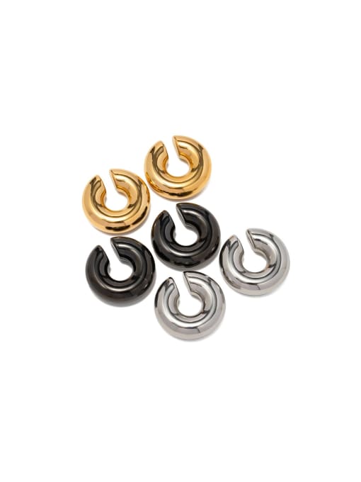 J&D Stainless steel Geometric Trend Clip Earring