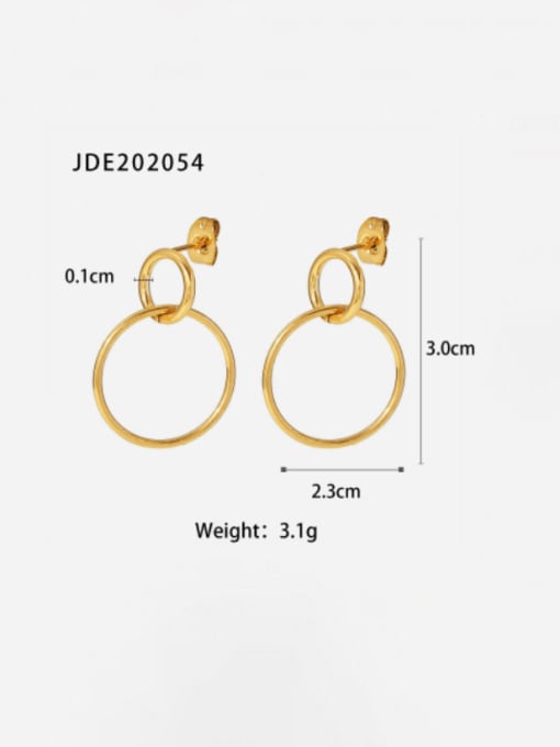 JDE202054 Stainless steel Hollow  Geometric Minimalist Drop Earring