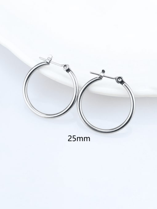Steel  25MM Stainless steel Geometric Minimalist Hoop Earring