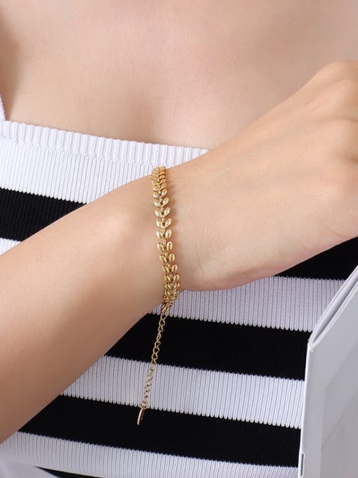 E290 gold bracelet 15 +5cm Titanium Steel Vintage Irregular   Bracelet and Necklace Set
