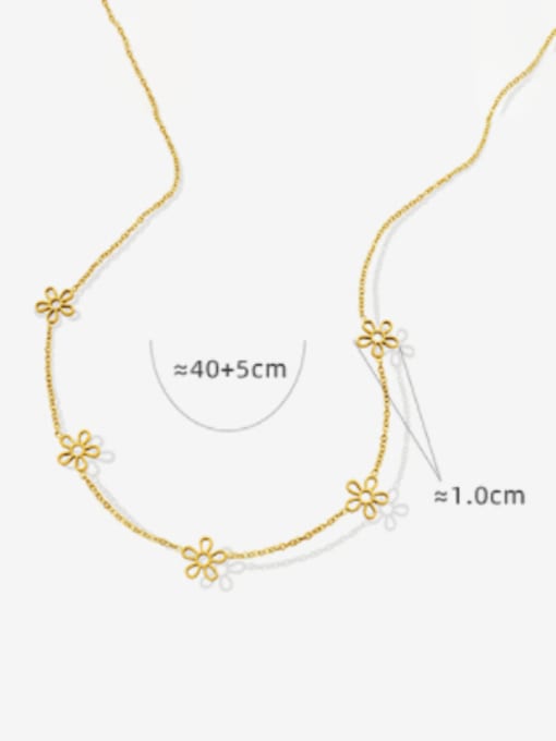 MAKA Titanium Steel Minimalist Hollow Flower Necklace 3