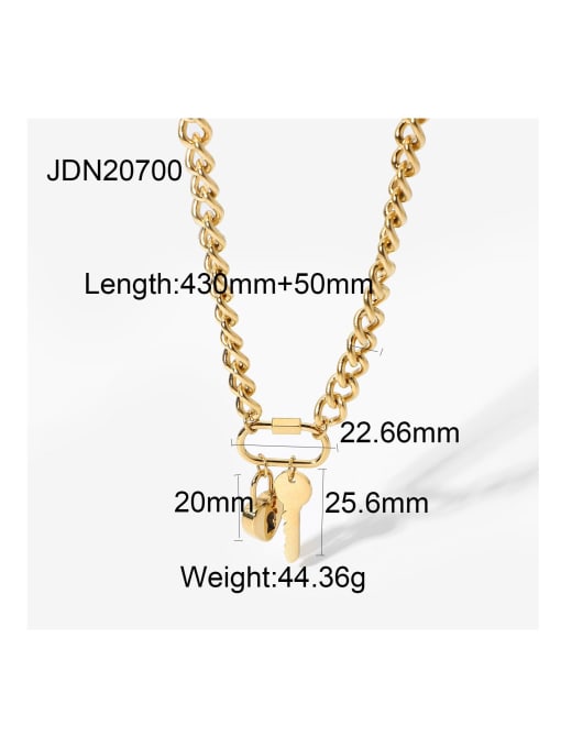 JDN20700 Stainless steel Key Trend Cuban Necklace