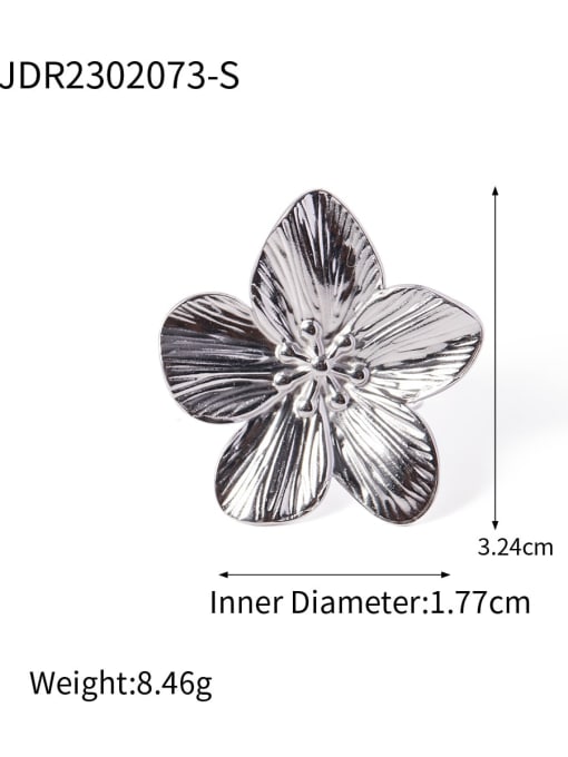 JDR2302073 S Stainless steel Flower Hip Hop Band Ring