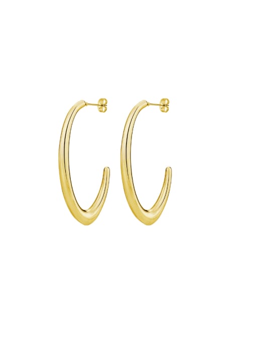 Gold Titanium Steel Geometric Minimalist Drop Earring