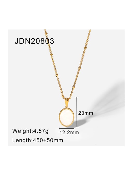 J&D Stainless steel Shell Oval Trend Necklace 4