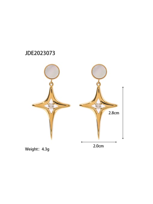 JDE2023073 Stainless steel Shell Cross Trend Drop Earring