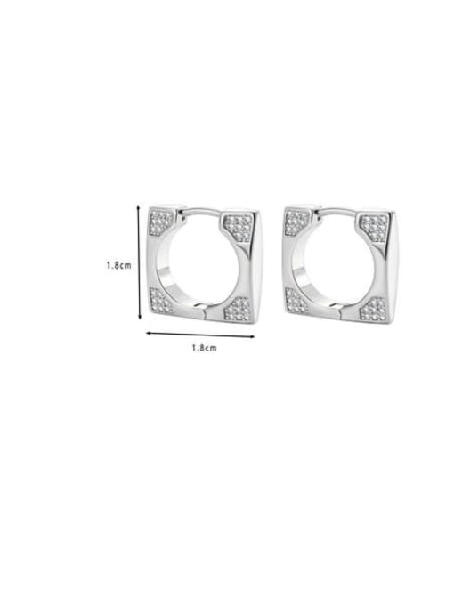Clioro Brass Cubic Zirconia Geometric Dainty Stud Earring 3