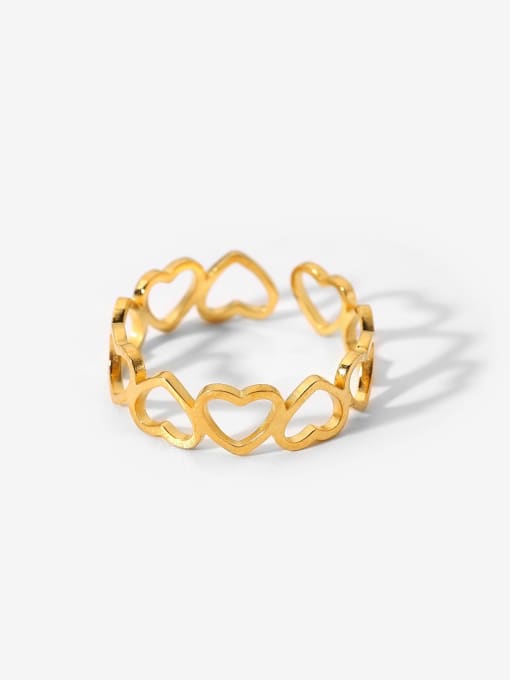 JDR201643 Stainless steel Heart Dainty Band Ring