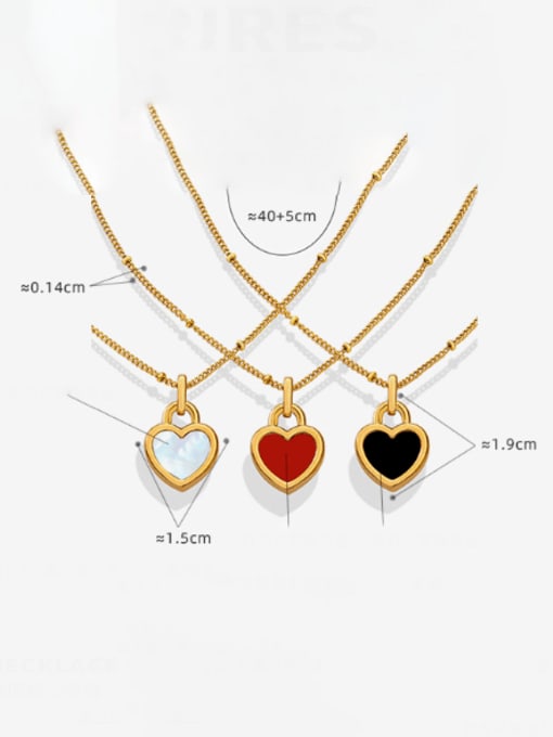 MAKA Titanium Steel Shell Heart Minimalist Necklace 3
