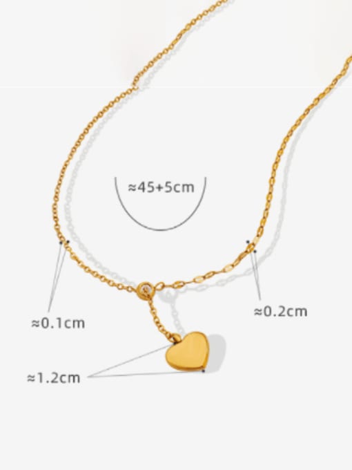 MAKA Titanium Steel Heart Minimalist Lariat Necklace 2