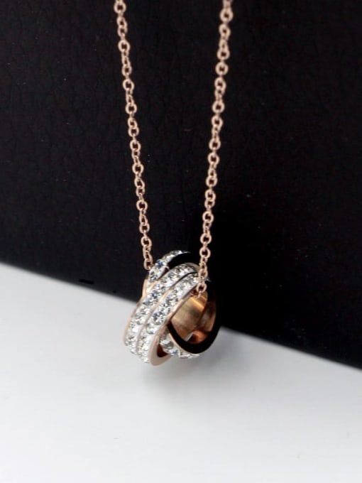 K.Love Titanium Rhinestone Round Minimalist Necklace 4
