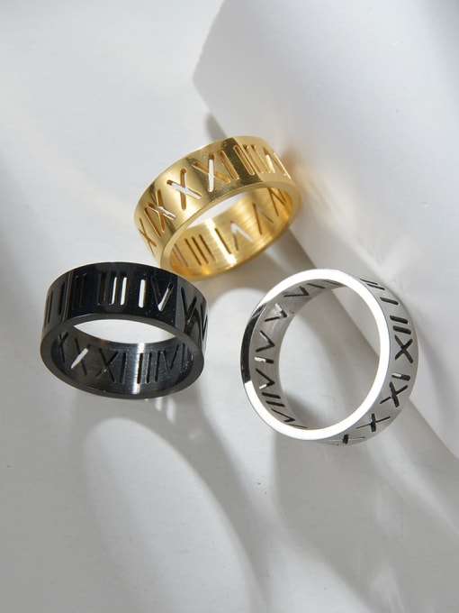 SM-Men's Jewelry Titanium Steel  Hollow Letter Hip Hop Men's Ring 1