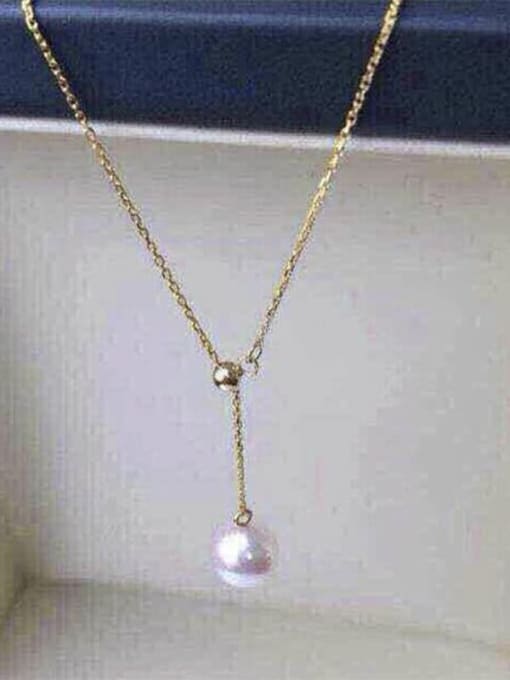K.Love Titanium Imitation Pearl Round Minimalist Necklace 0