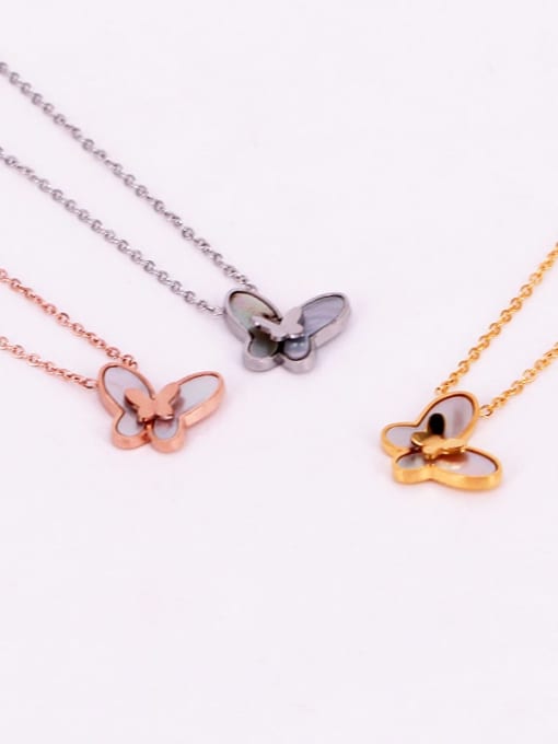 K.Love Titanium Shell Butterfly Dainty Necklace 0
