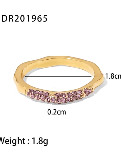 JDR201965 Stainless steel Cubic Zirconia Geometric Vintage Band Ring