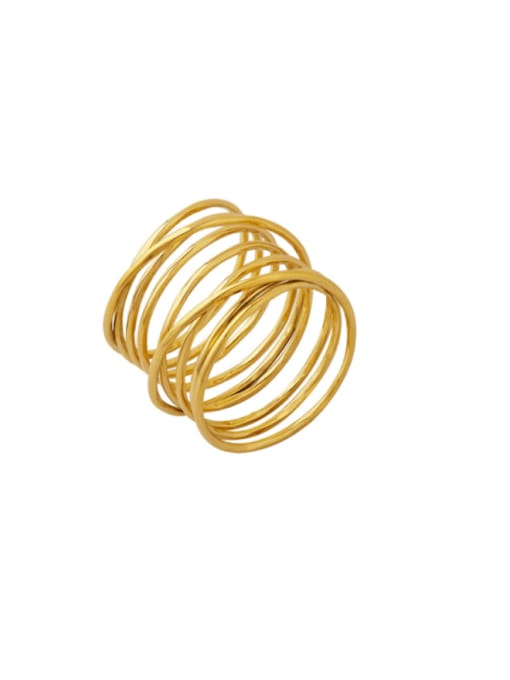 MAKA Brass Geometric Minimalist Stackable Ring 0