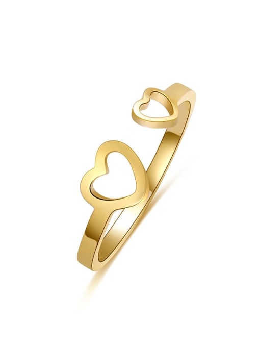 SR21111303G Stainless steel Heart Minimalist Band Ring