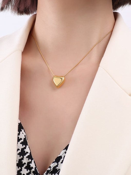 MAKA Titanium Steel Heart Minimalist Necklace 4