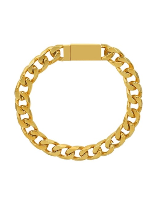 Gold Titanium 316L Stainless Steel Geometric Chain Vintage Link Bracelet with e-coated waterproof
