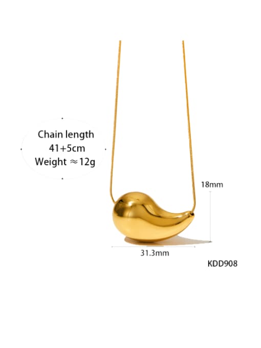 (Horizontal style) Large gold KDD908 Stainless steel Water Drop Minimalist Necklace