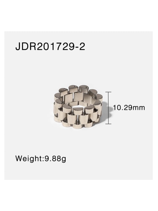 J&D Stainless steel Geometric Trend Band Ring 3