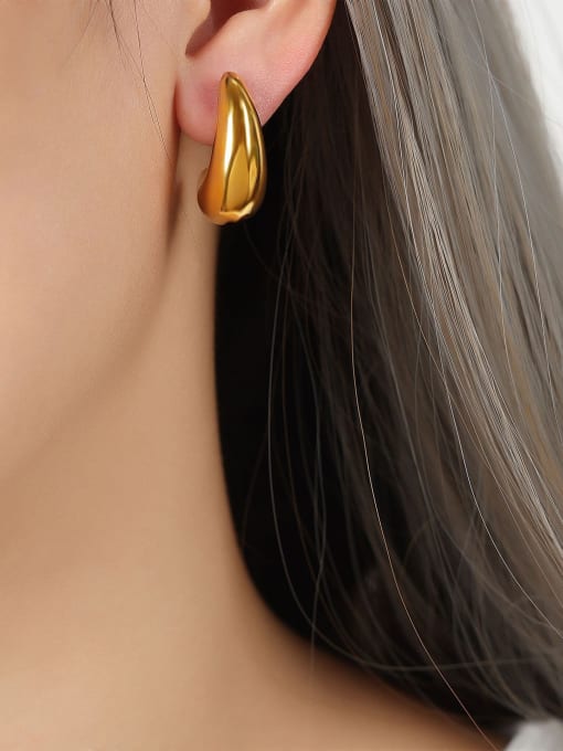 F1019 Gold Earrings Titanium Steel Geometric Trend Stud Earring