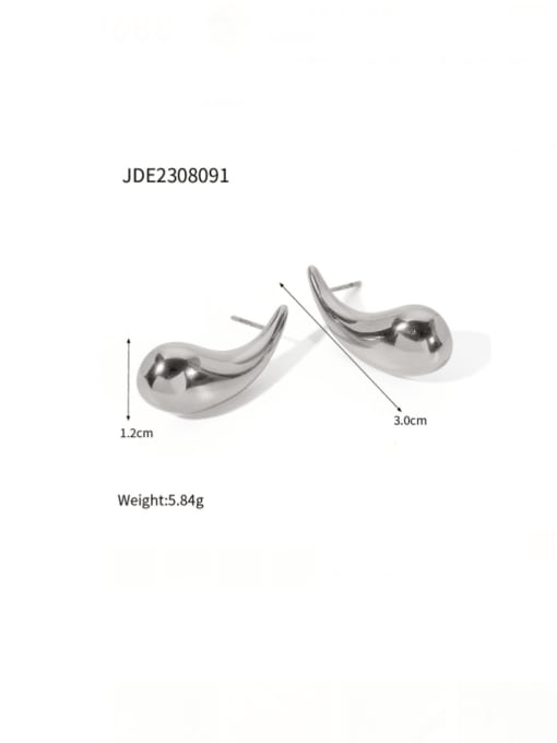 J&D Stainless steel Water Drop Hip Hop Stud Earring 2