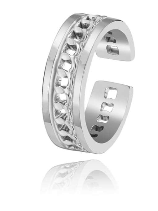 SR21061705S Titanium Steel Geometric Vintage Band Ring