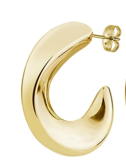 Golden color pair Stainless steel Geometric Trend Hoop Earring