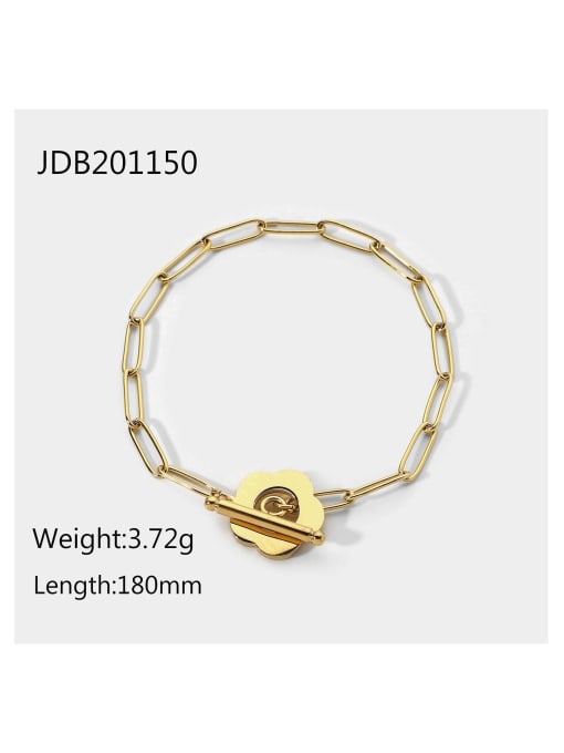 J&D Stainless steel Flower Trend Link Bracelet 2