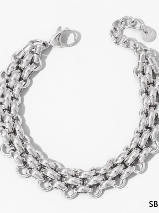 SBP279 Steel Color Stainless steel Geometric Trend Link Bracelet